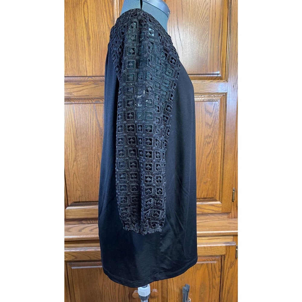 Talbots Off The Shoulder Plus Sz 1X Top Black 3/4 Cut-Out Sleeve Womens - Picture 2 of 8